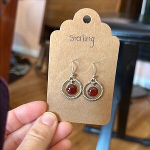 Sterling Silver and Jasper Earrings